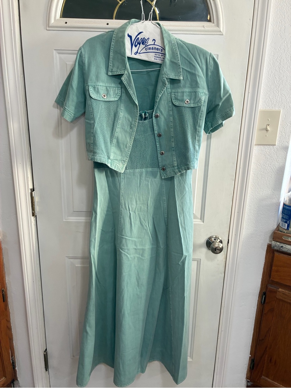 Nina Piccalino Light Teal Two-Piece Maxi Dress Set